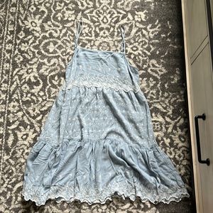 Blue dress with floral accent